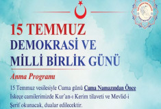 15 Temmuz Şehitleri İskeçe Camilerinde Dualarla Anılacak